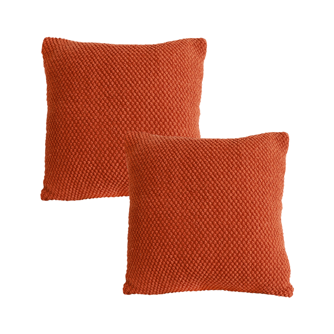 SOGA 2X 45cm Textured Rust Decorative Pillowcases