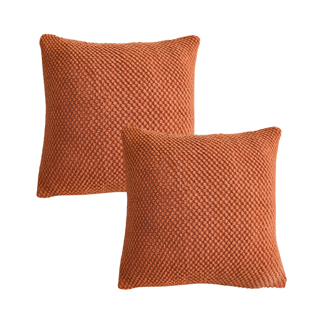 SOGA 2X 17.7 inches Textured Terracotta Decorative Pillowcases