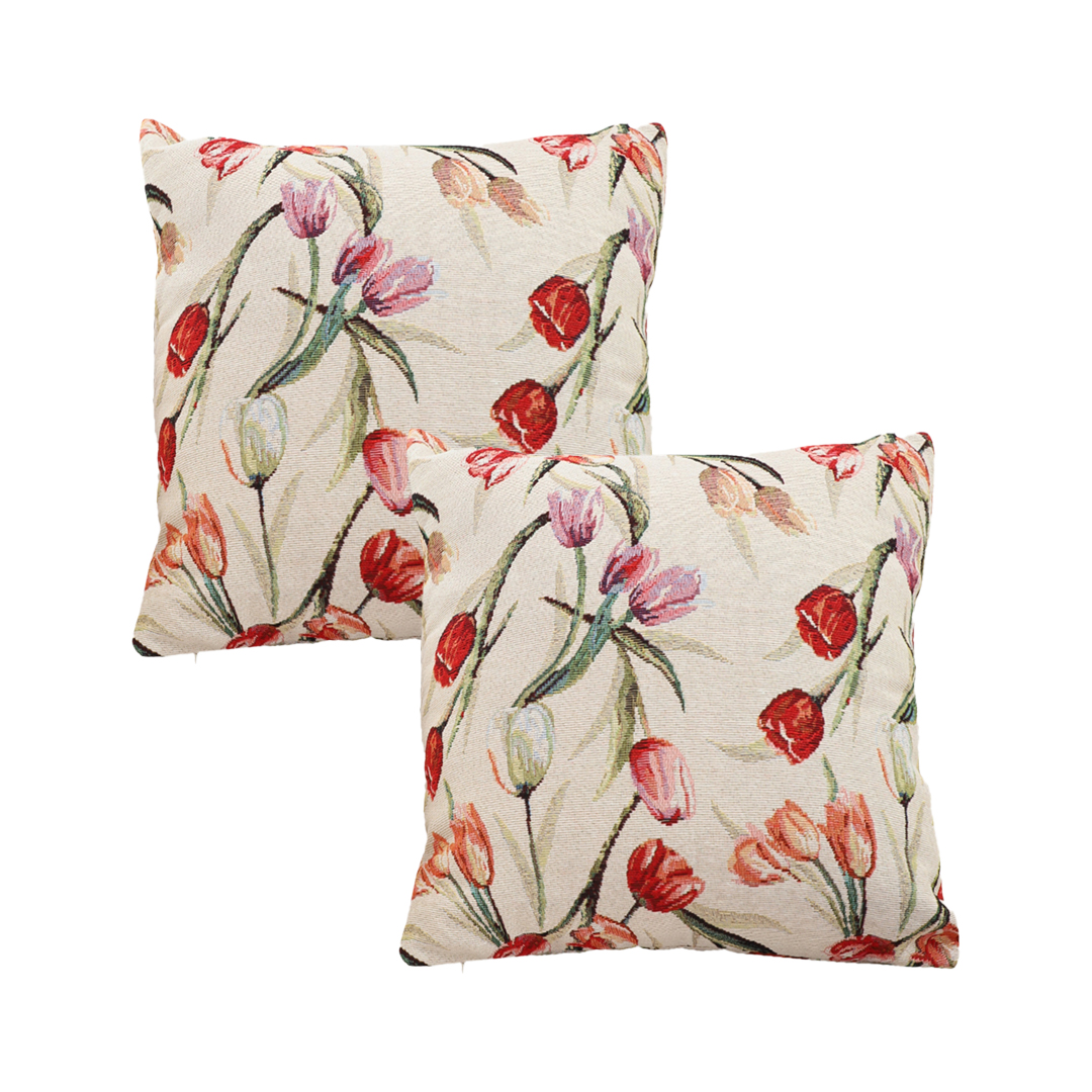SOGA 2X 17.7 inches Light Botanical Floral Decorative Pillowcases