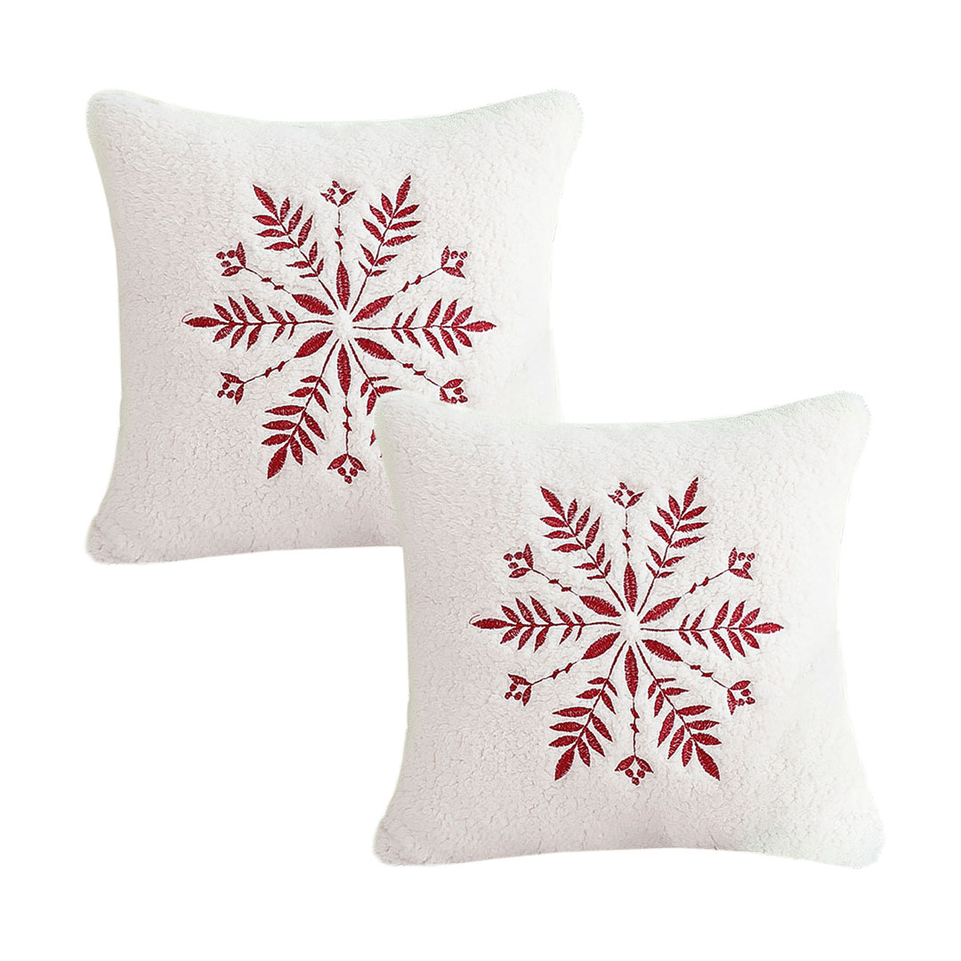 SOGA 2X 17.7 inches Christmas Snowflake Embroidered Decorative Pillowcases