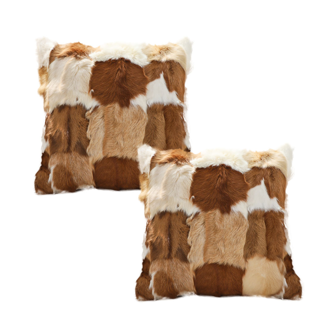 SOGA 2X 17.7 inches Cowhide Patchwork Decorative Pillowcases – Covers