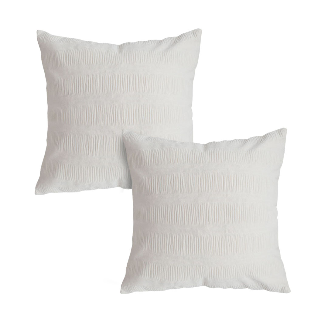 SOGA 2X 17.7 inches Cream Corduroy Polyester Decorative Throw Pillow Cover