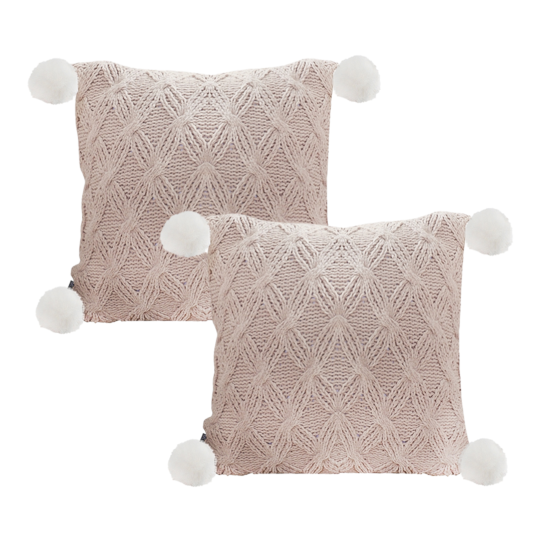 SOGA 2X 17.7 inches Diamond Knit Texture Brown Decorative Throw Pillowcases