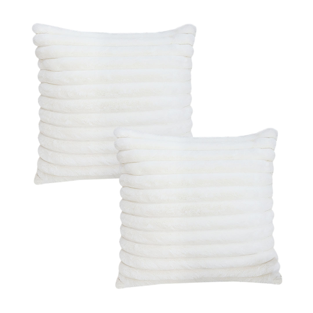 SOGA 2X 17.7 inches Elegant White Textured Decorative throw pillow covers