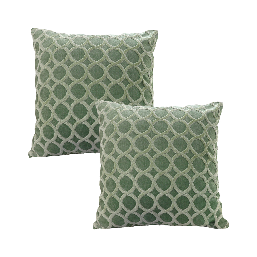 SOGA 2X 17.7 inches Green Geometric Lattice Decorative Pillowcases – Covers