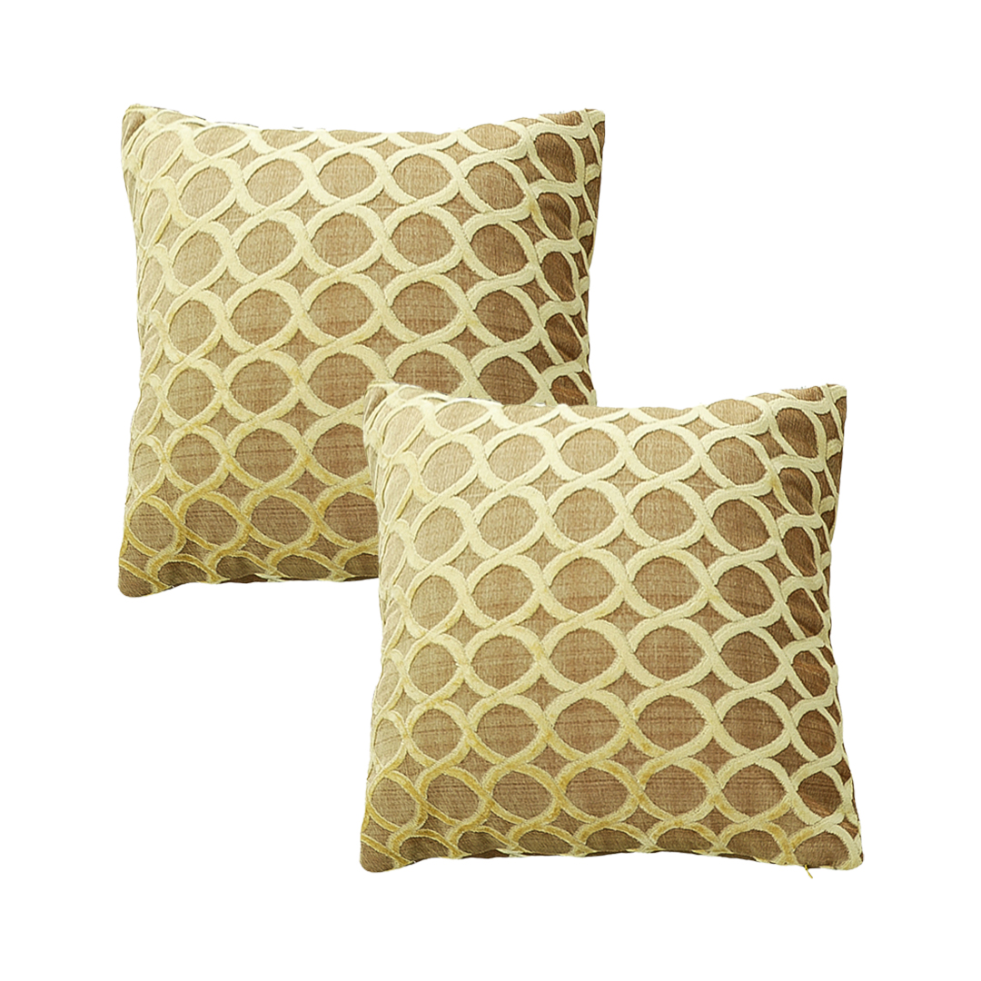 SOGA 2X 17.7 inches Yellow Geometric Lattice Decorative Pillowcases 