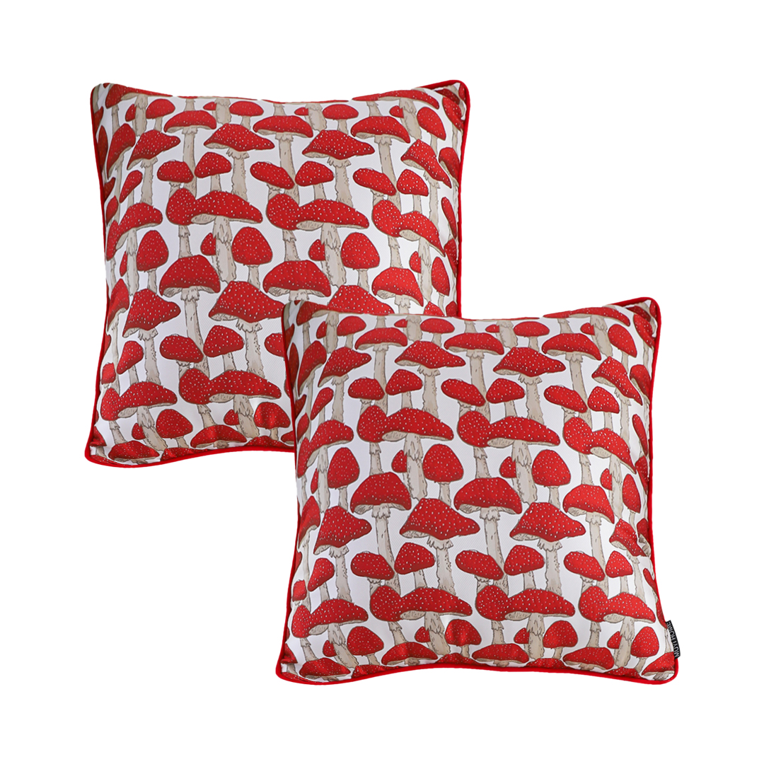 SOGA 2X 17.7 inches Red Ginkgo Leaf Decorative Pillowcases – Elegant Covers