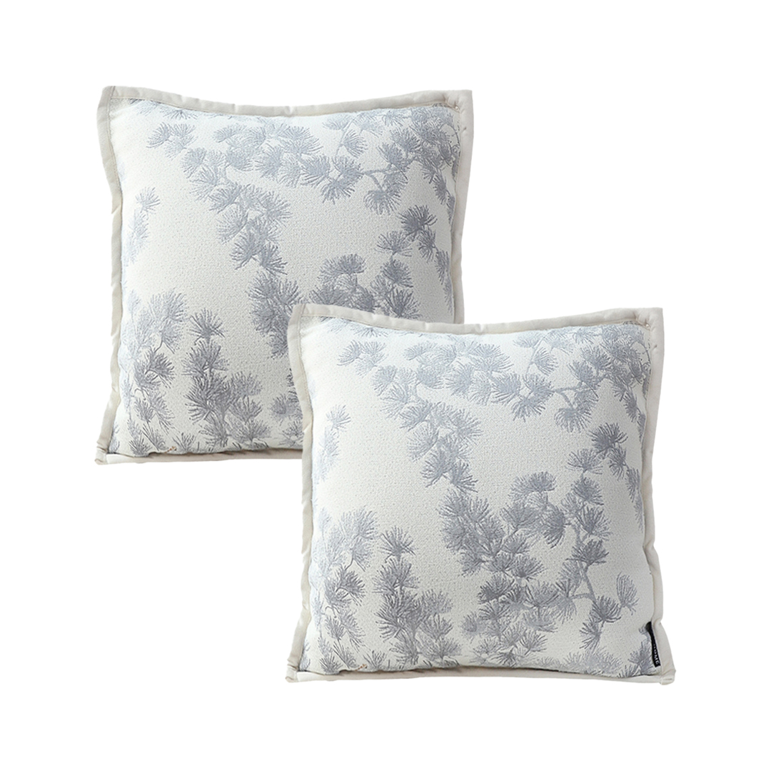 SOGA 2X 17.7 inches Gray Floral Decorative Pillowcases – Elegant Covers