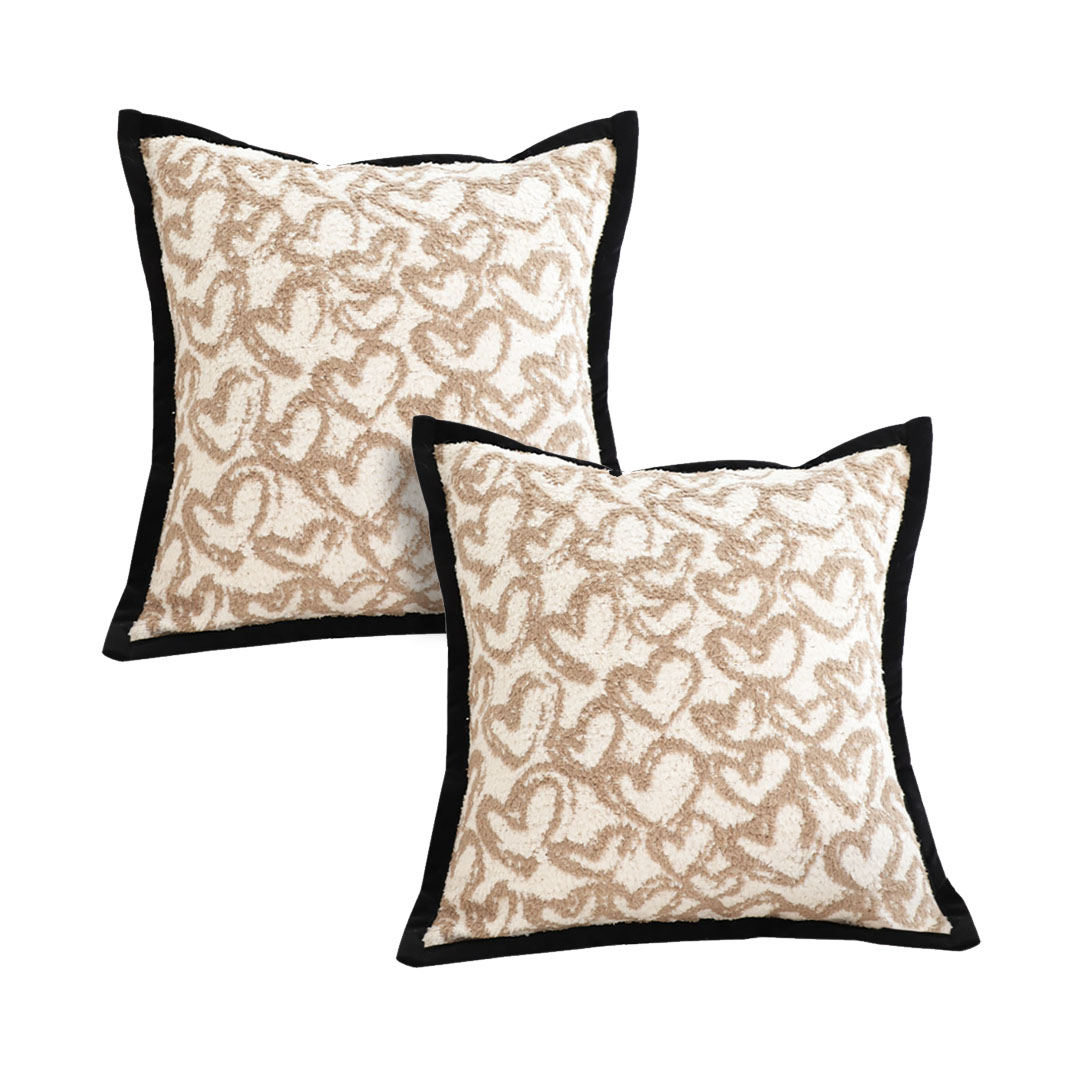 SOGA 2X 17.7 inches Off-White Heart Pattern Pillowcases Decorative covers