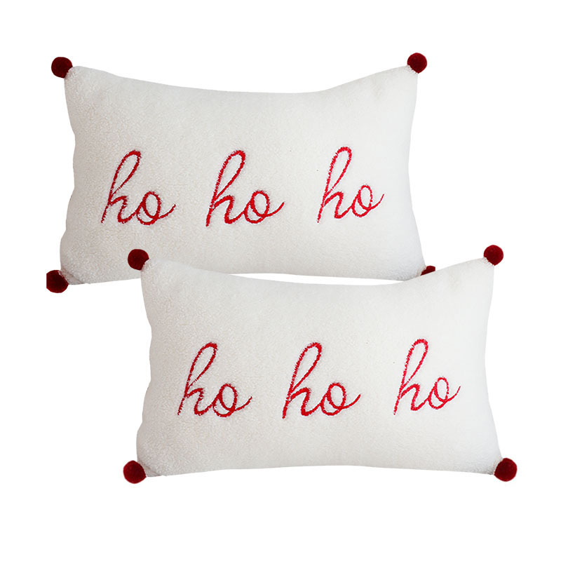 SOGA 2X 17.7 inches Sherpa Christmas Decorative Pillowcases Festive Cover