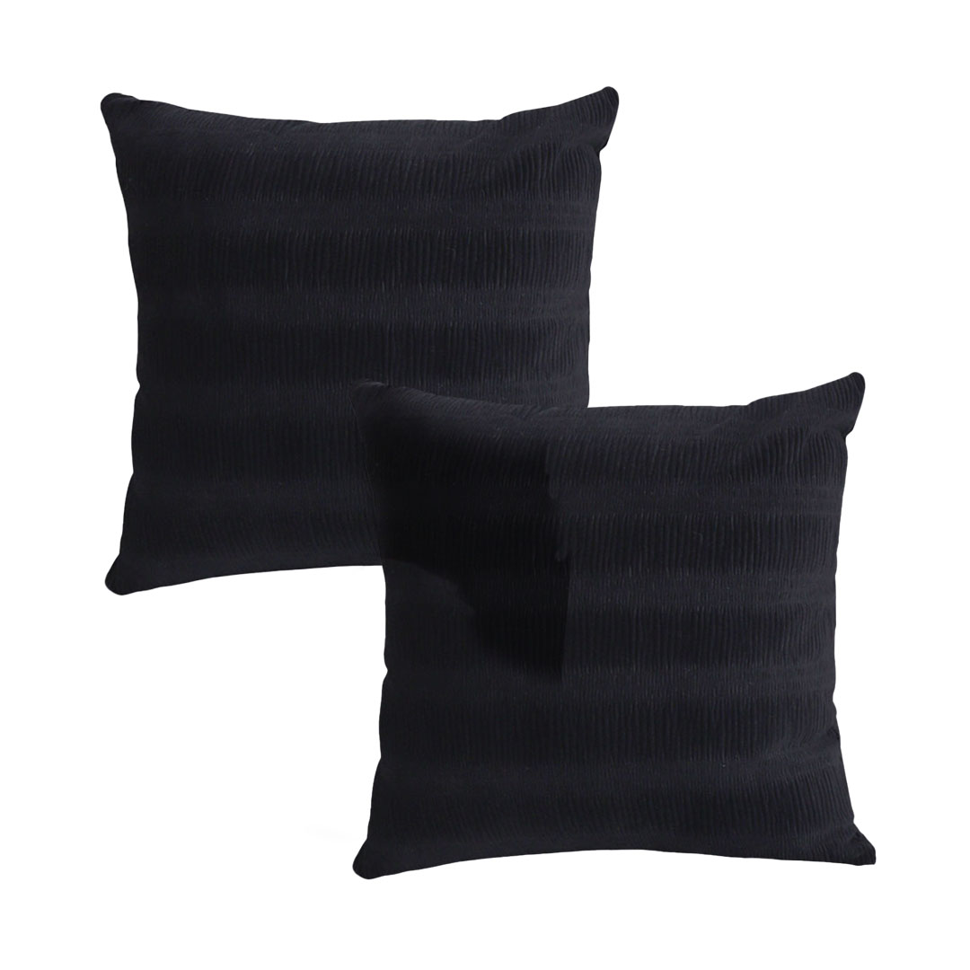 SOGA 2X 17.7 inches Luxurious Black Velvet Decorative Throw Pillowcases