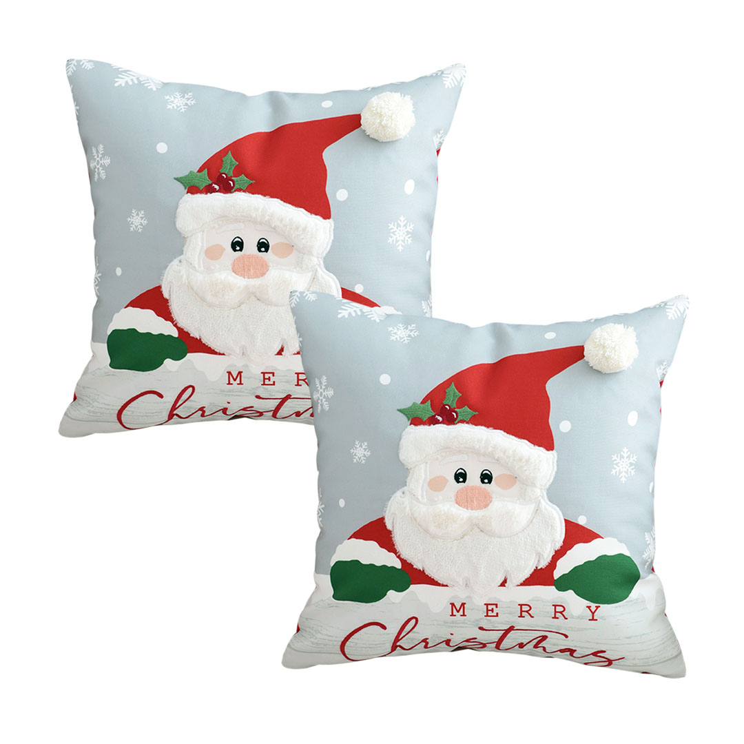 SOGA 2X 17.7 inches Merry Christmas Typography Decorative Pillowcases 