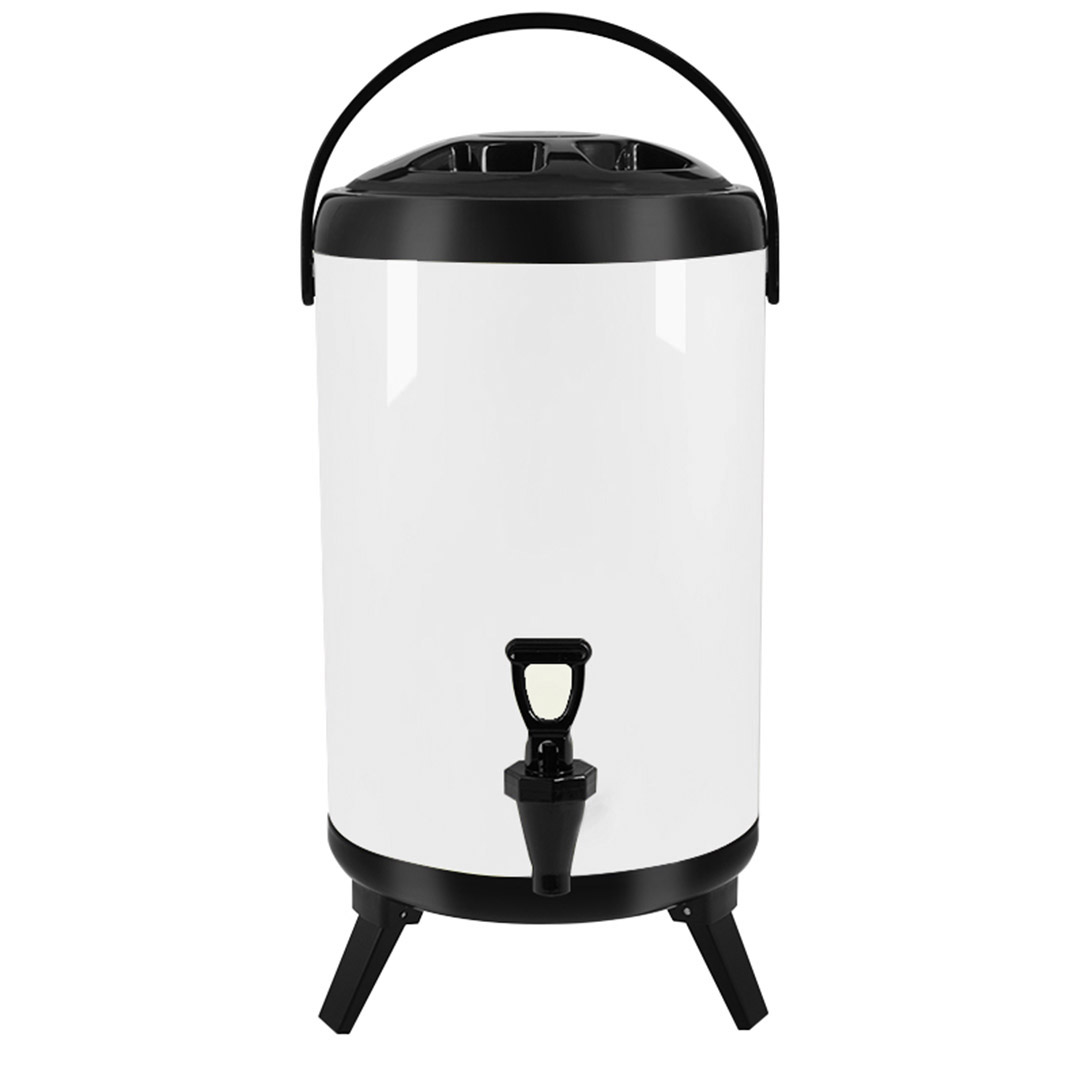 SOGA 3.17 Gallon White Stainless Steel Insulated Beverage Server Dispenser