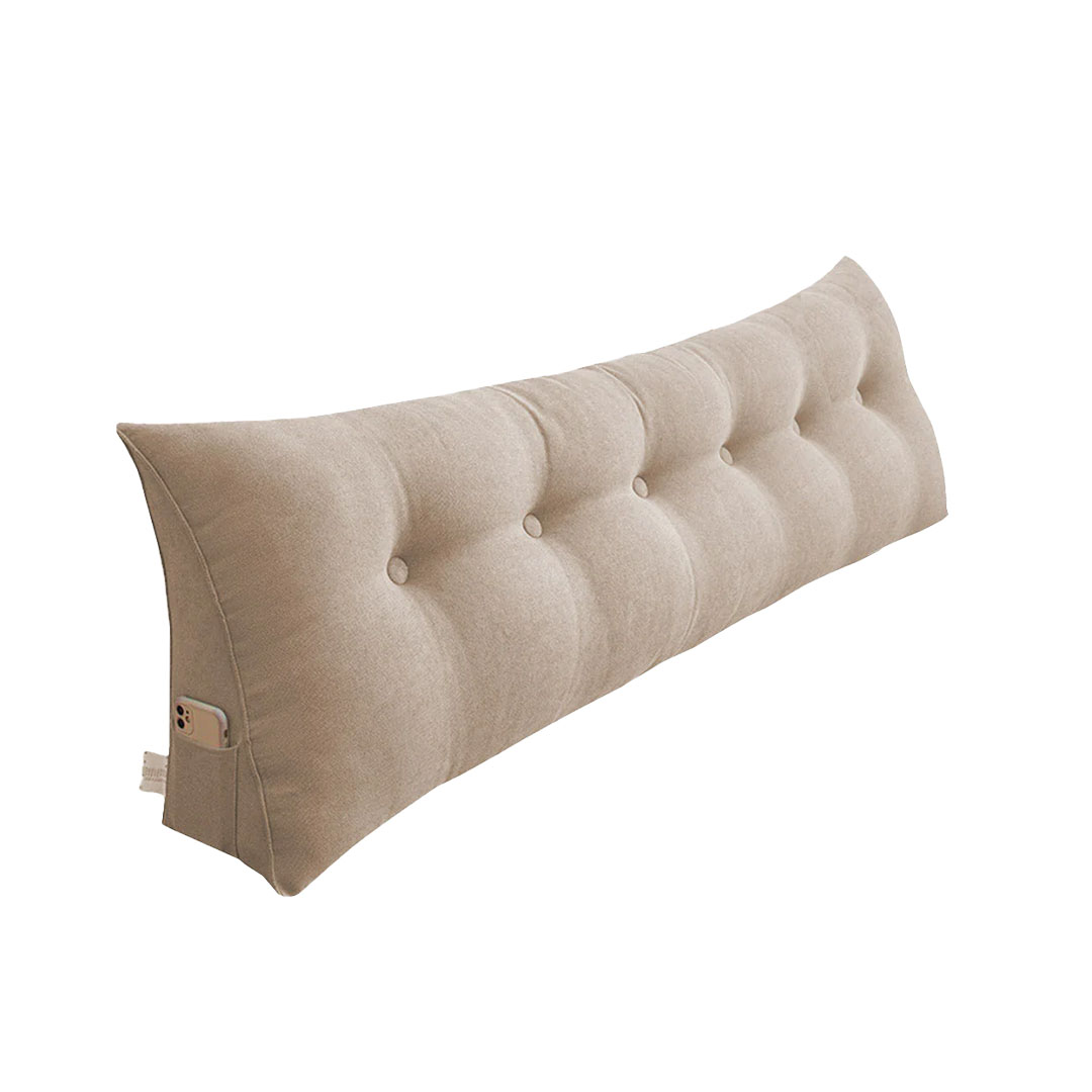 SOGA 70.9 inches Beige Triangular Wedge Pillow – Bedside Backrest Cushion