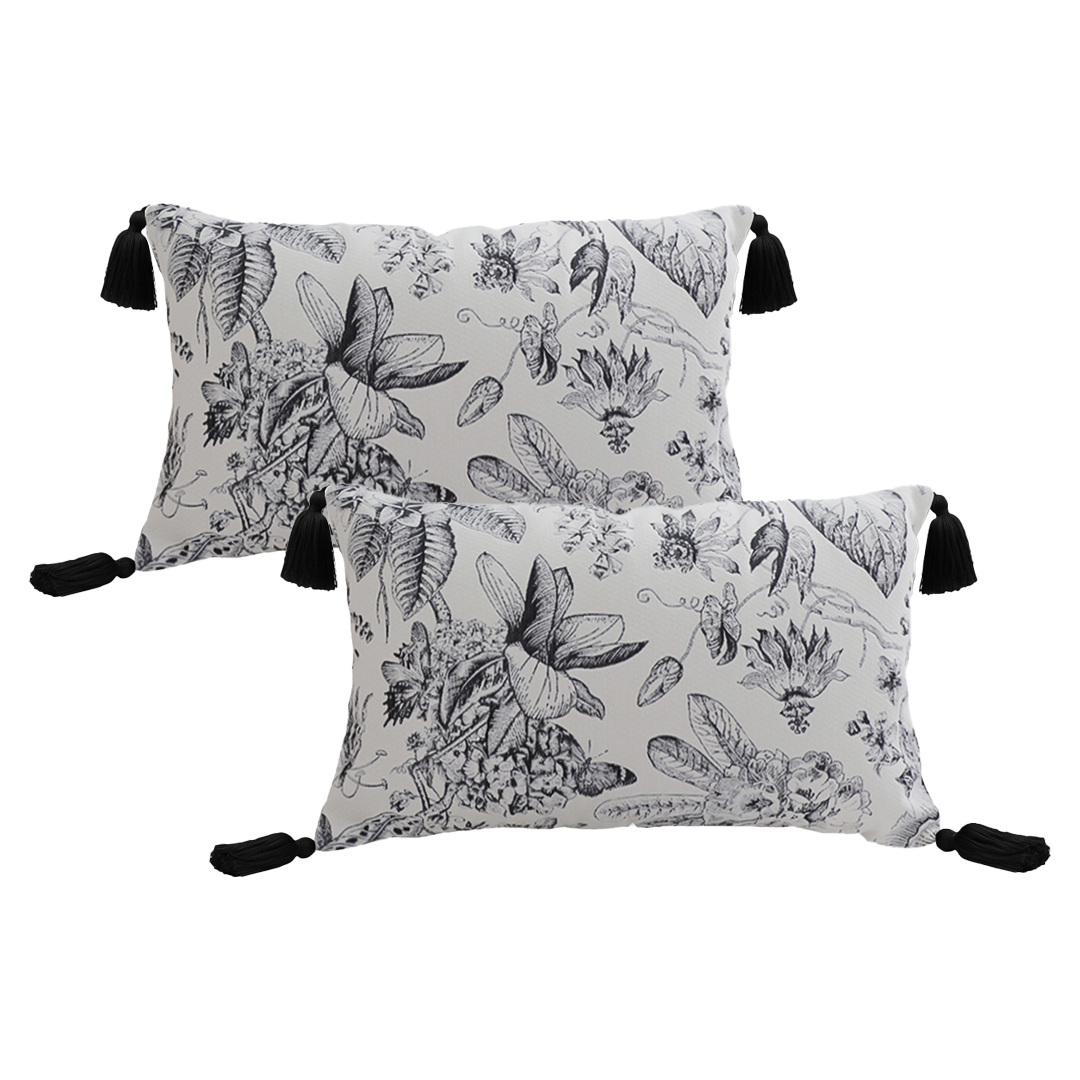 SOGA 2X 11.8 X 19.7 inches Chic Botanical Bliss Rectangular Pillowcases