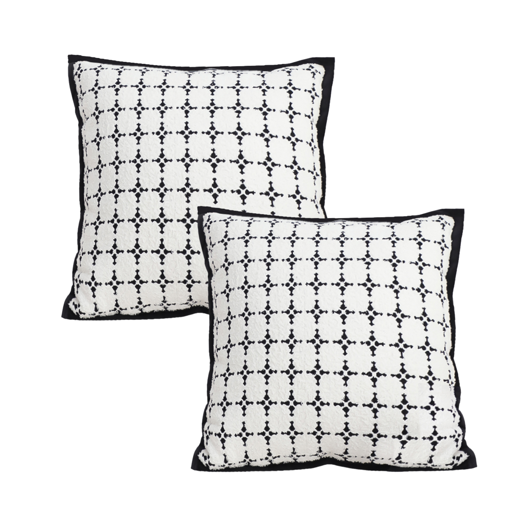 SOGA 2X 17.7 inches  Nordic square Shape Monochrome Pattern Pillowcases