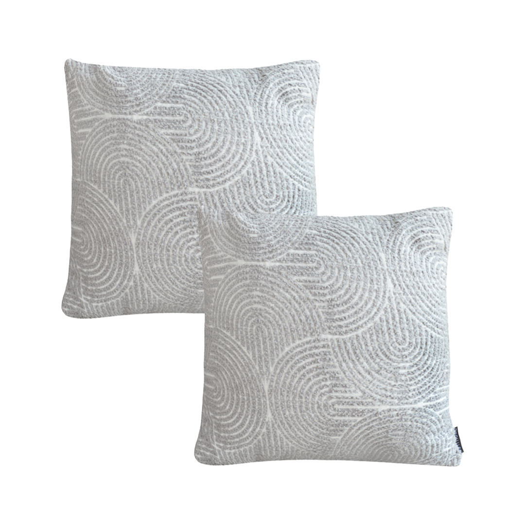 SOGA 2X 17.7 inches Off White Embroidered Decorative Square Pillowcases