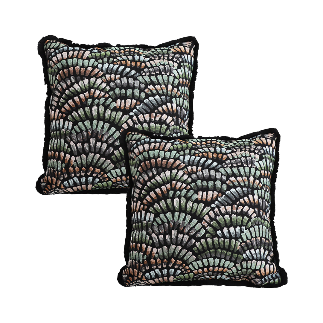 SOGA 2X 17.7 inches Regal Peacock Jacquard Pillow Covers
