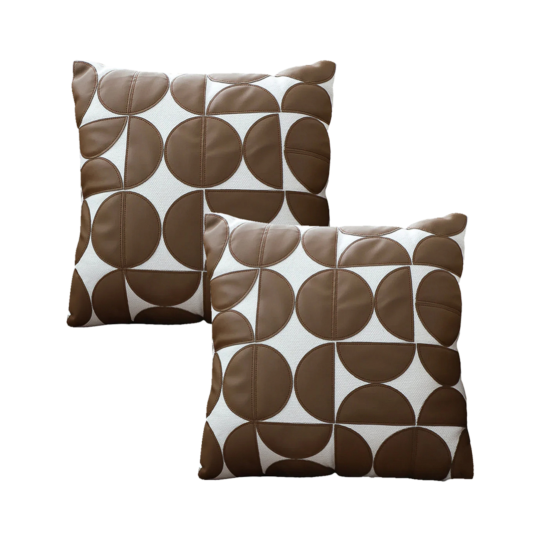 SOGA 2X 17.7 inches Retro Geometric Circle Pillow Covers
