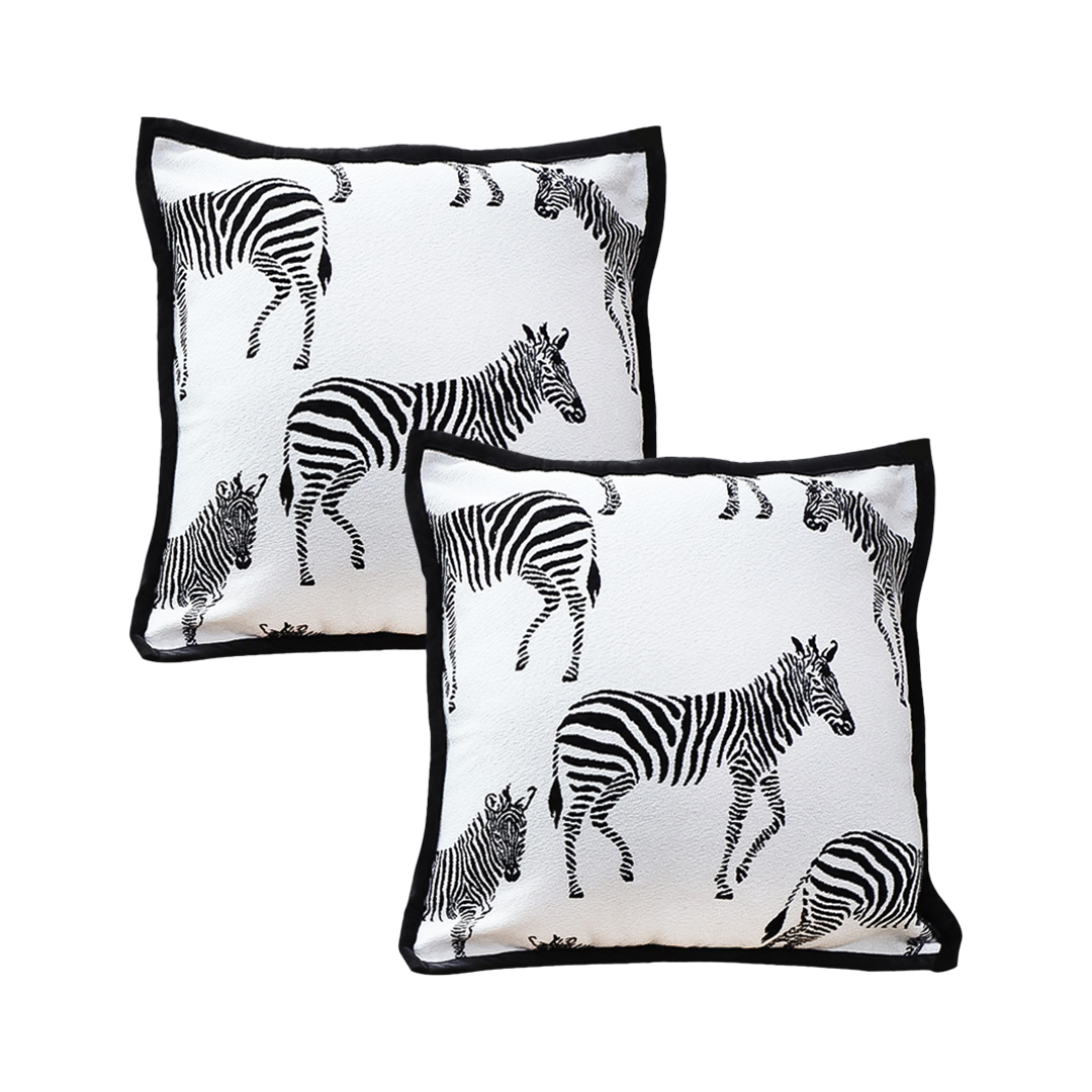 SOGA 2X 17.7 inches Safari Zebra Print Decorative Pillow Covers