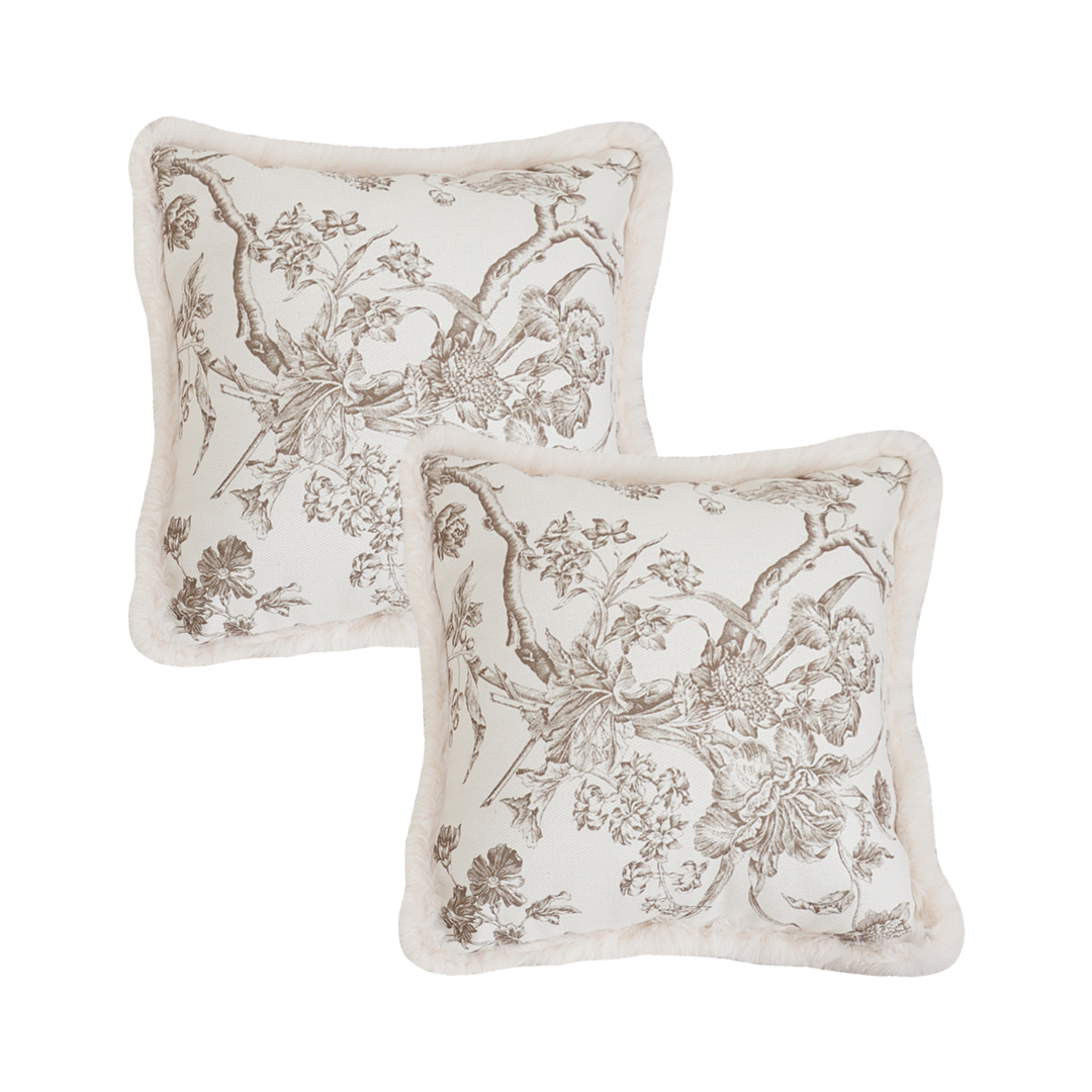 SOGA 2X 17.7 inches Sage Green Botanical Embroidered Pillowcases