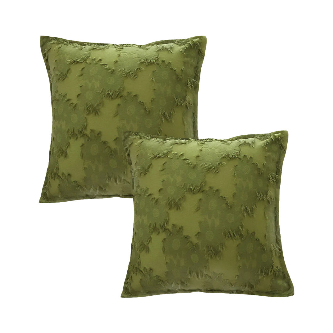 SOGA 2X 17.7 inches Textured Olive Green Accent Pillow Covers