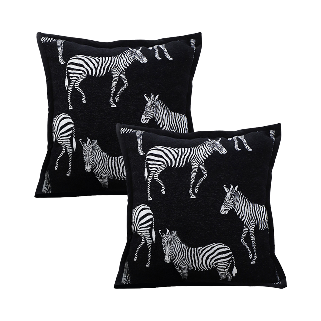 SOGA 2X 17.7 inches Wildlife Zebra Scene Decorative Pillow Covers