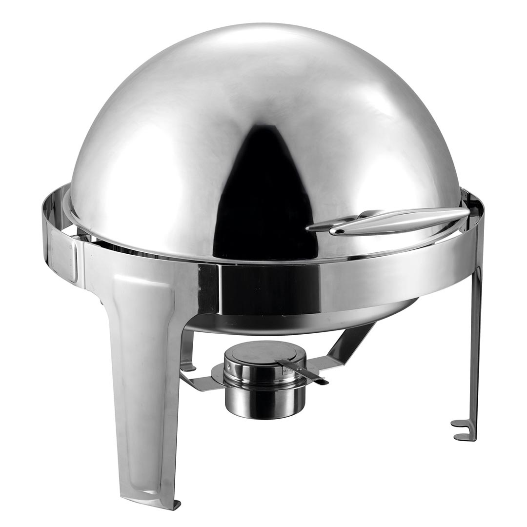 6L Stainless Steel Chafing Food Warmer Catering Dish Round Roll Top 6L Stainless Steel Chafing Food Warmer Catering Dish Round Roll Top