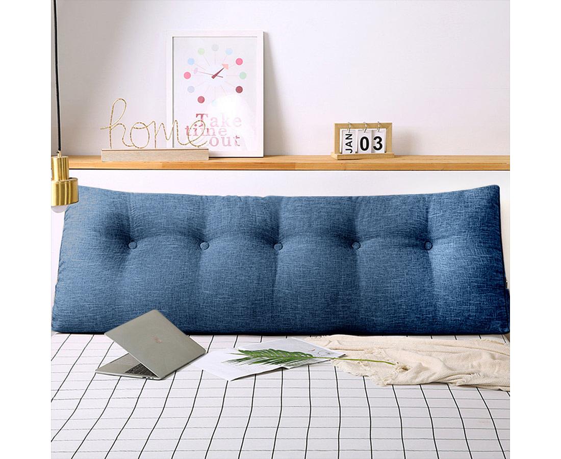 SOGA 59.1 inches Blue Triangular Tatami Pillow – Bedside Backrest Cushion