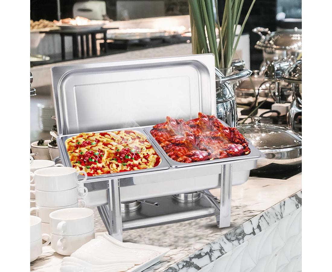 SOGA Stainless Steel Double Tray Chafing Dish –Buffet Food Warmer for Cater
