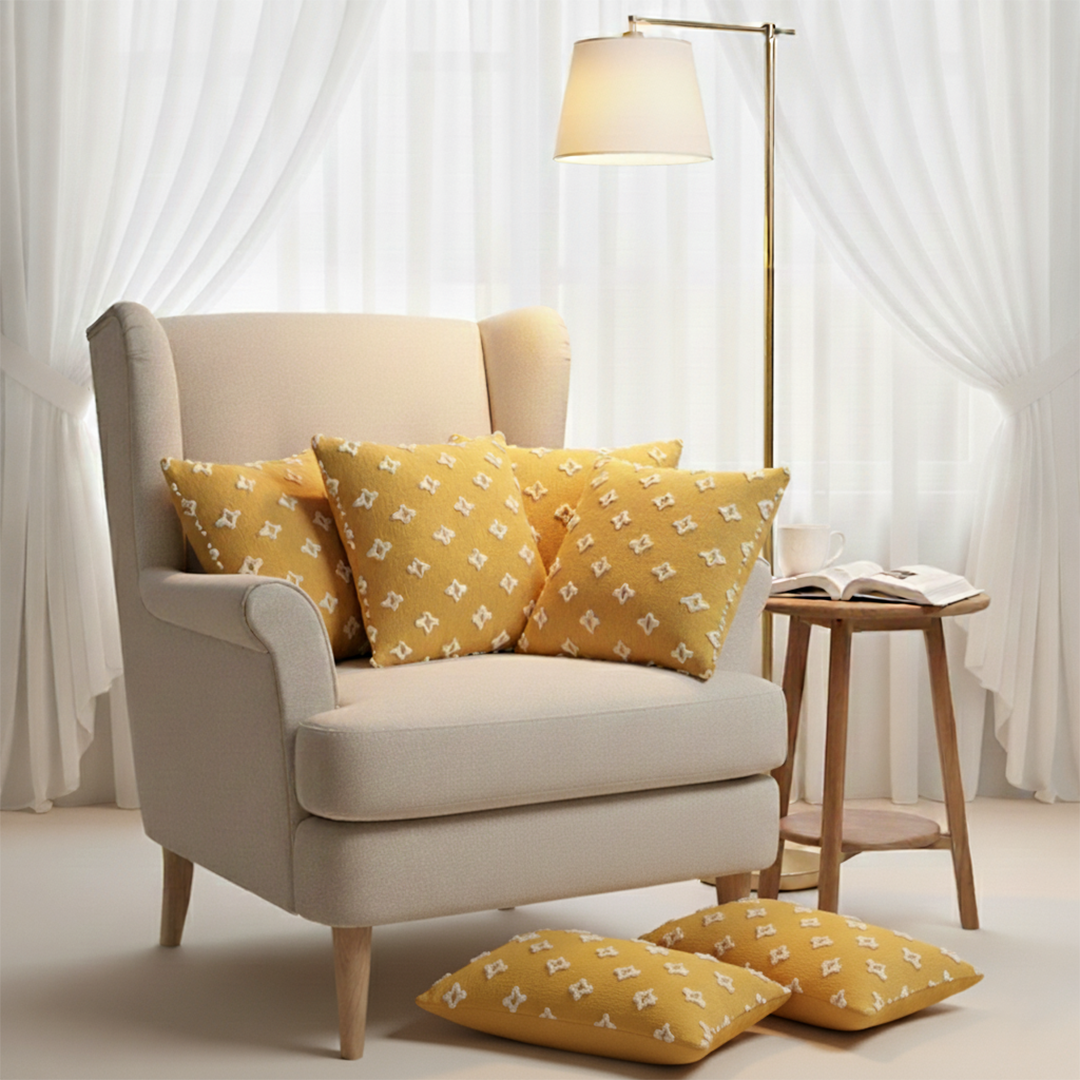 SOGA 6PC Pillow Set – 4x 45cm Diamond Elegance & 2x 30x50cm Pattern Covers