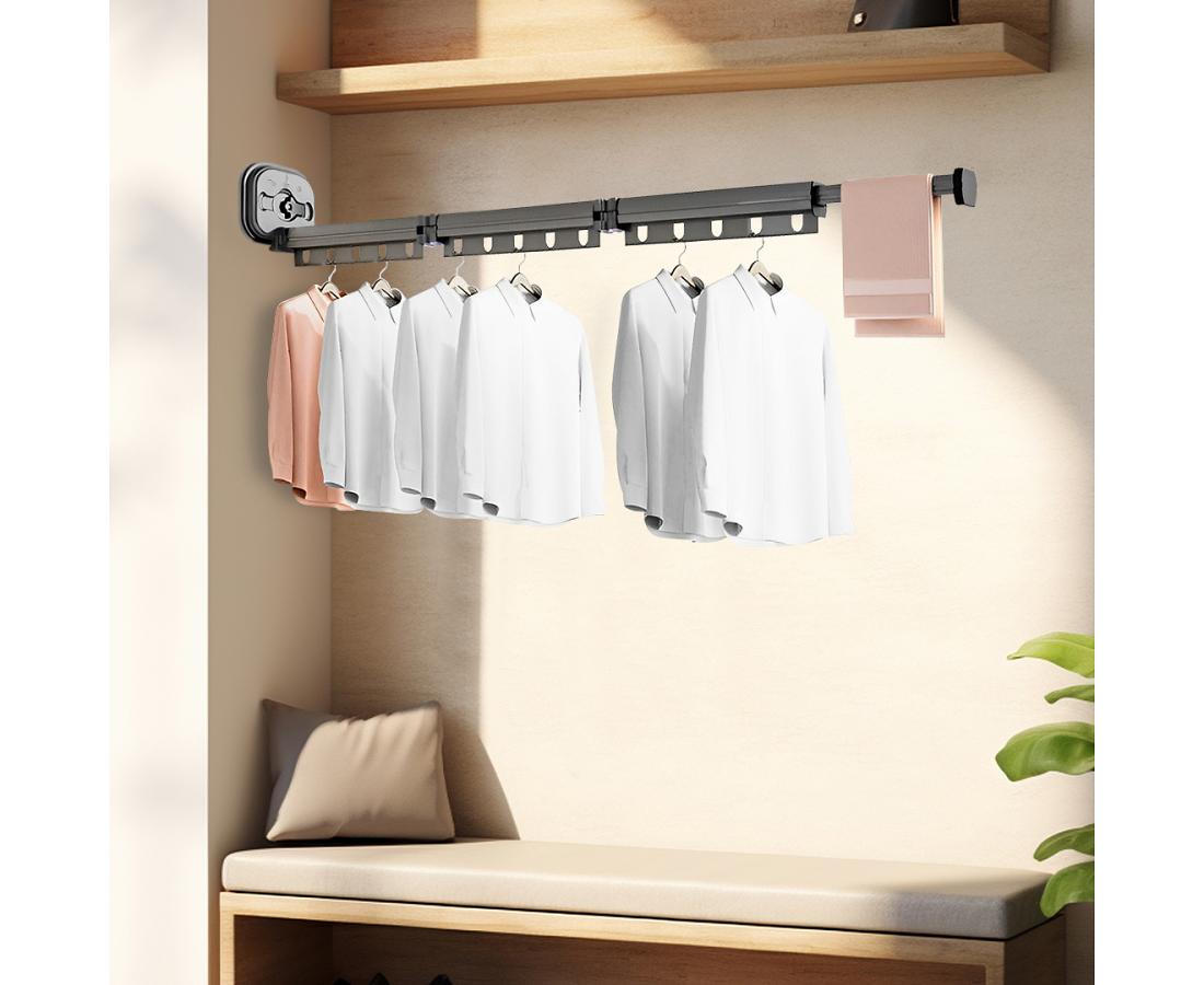 SOGA 50.2 in Wall-Mounted Clothes Drying Rack Foldable Laundry Hanger Stand