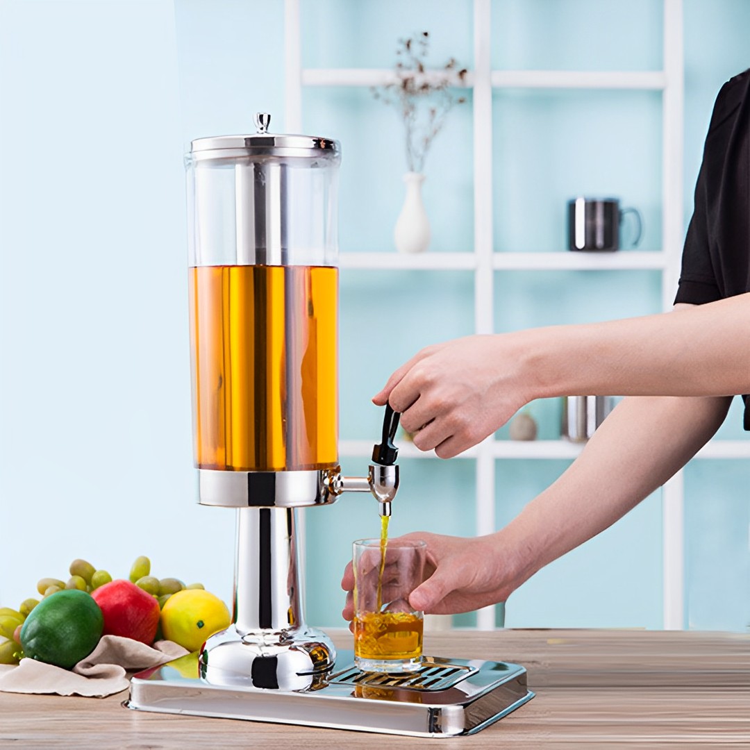 SOGA 3L Stainless Steel Beverage Dispenser –Single Ice Cylinder, Hot & Cold