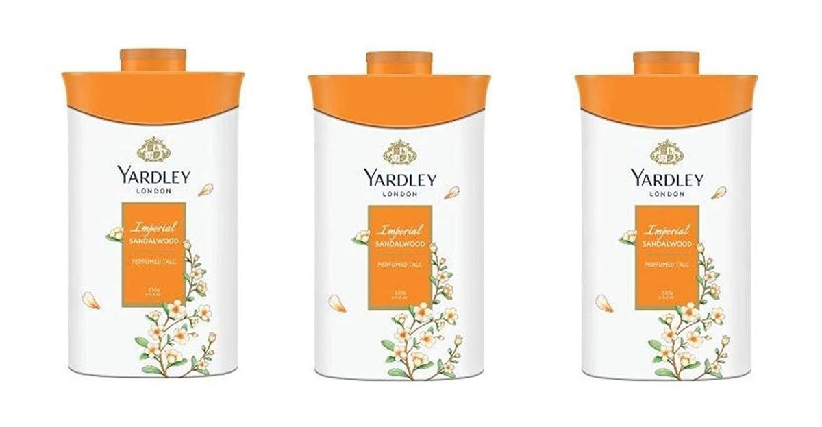 Yardley London Fresh Floral Fragrance Locked in a Fine & Silky Perfumed Talcum Powder (Yardley London Imperial Sandalwood, Pack of 3 250Gram) Yardley London Fresh Floral Fragrance Locked in a Fine & Silky Perfumed Talcum Powder (Yardley London Imperial Sandalwood, Pack of 3 250Gram)