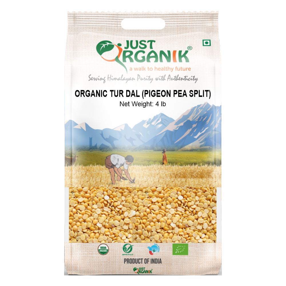 Just Organik Organic Toor Dal, Pigeon Pea Split 4 lbs