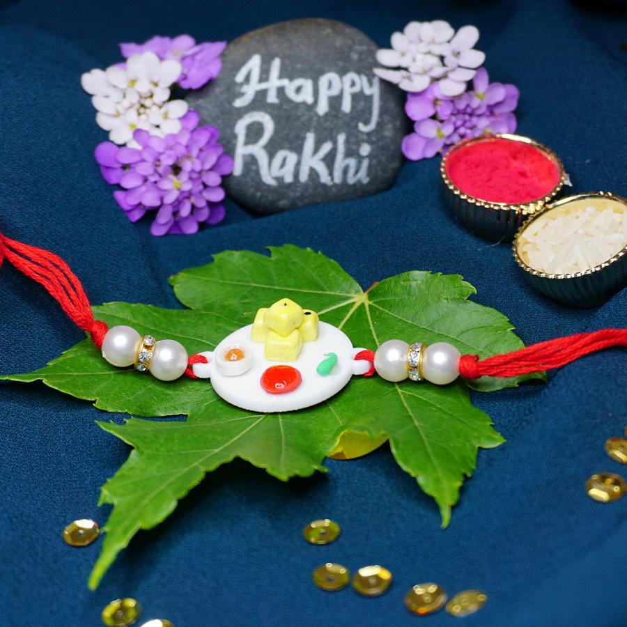 FOOD RAKHI - Khaman dhokla Themed for dhokla loving Brothers W/ Roli/Chaval