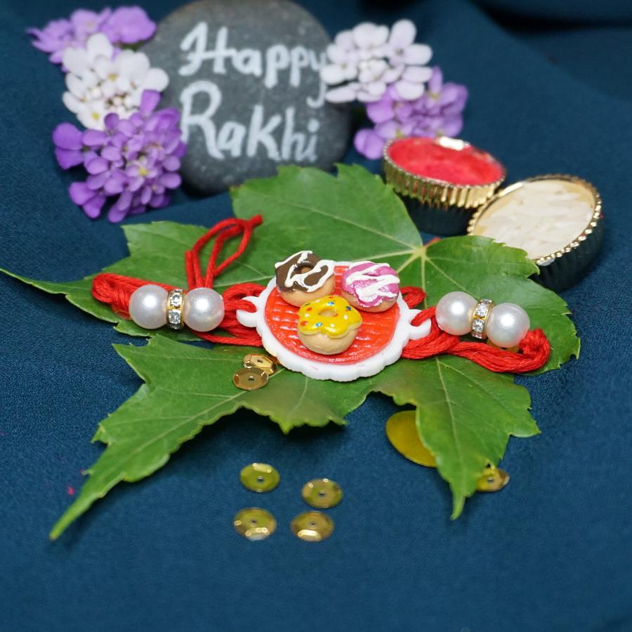 FOOD RAKHI - Creamy Donut Rakhi for the Sweet Tooth Brothers W/ Roli/Chaval