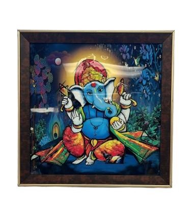 Beautiful Wooden Fiber Acrylic Wall Piece of Ganeshji # 1 - 13.5 x 13.5" Beautiful Wooden Fiber Acrylic Wall Piece of Ganeshji # 1 - 13.5 x 13.5"