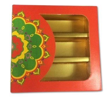 Traditional Design Empty Sweet Boxes w/ Traditional Print - 250 Gms
