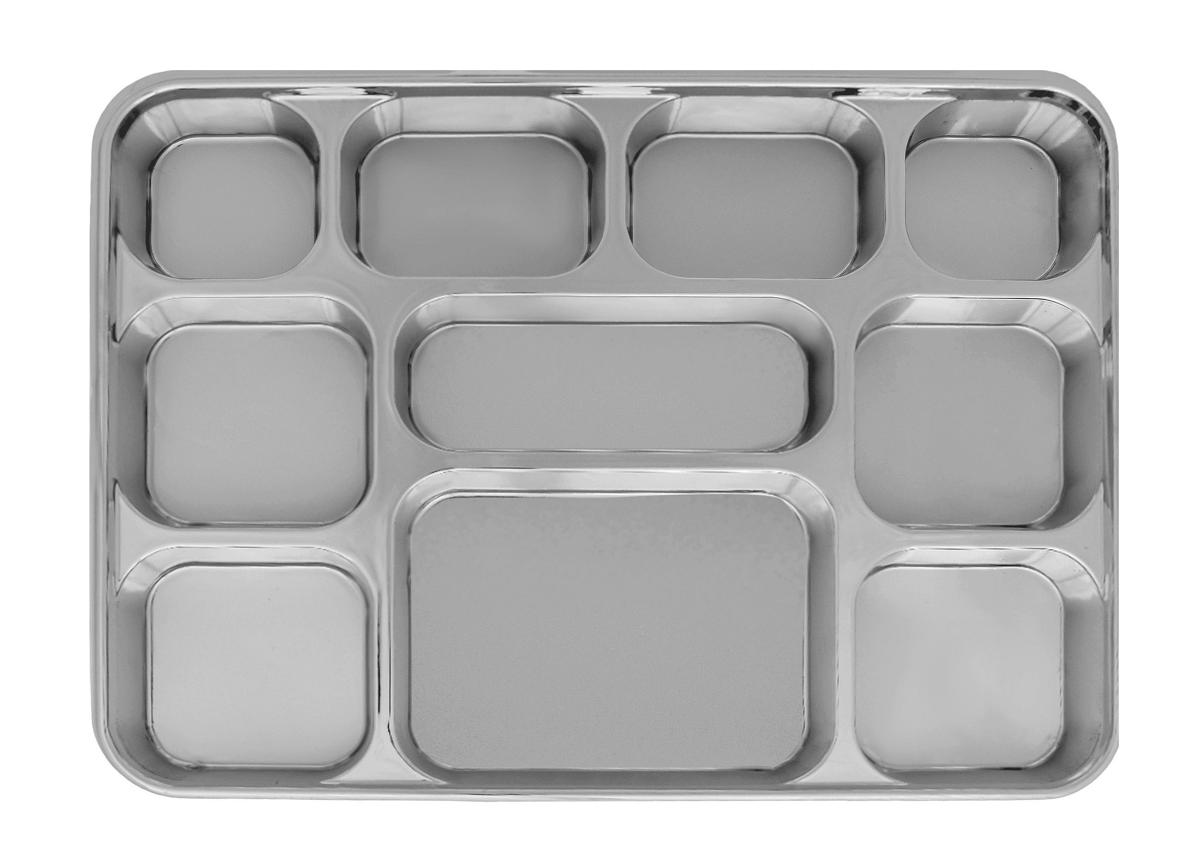 Disposable 10 compartments Silver Party Tray/ Thali/ Plates - 400  Pack   