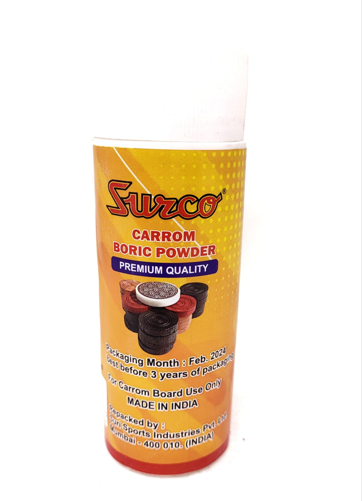Surco Professional Boric Acid Powder for Carrom Board, 200gm Surco Professional Boric Acid Powder for Carrom Board, 200gm