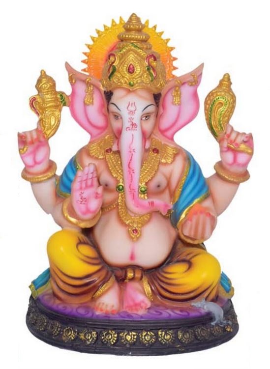 15" Tall Shri Ganesha Murti in Traditional Meditation Pose