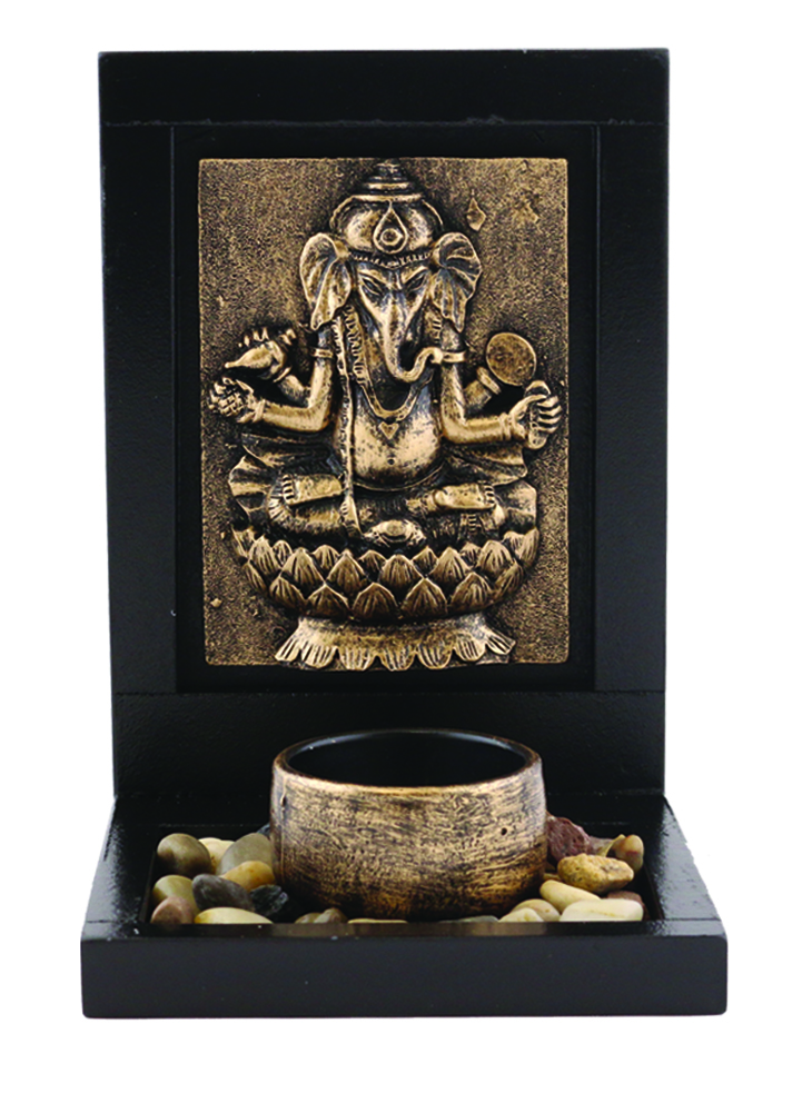 6 Pcs Premium Sculpted Resin Ganesha Statue w/ Tealight Holder 6 Pcs Premium Sculpted Resin Ganesha Statue w/ Tealight Holder