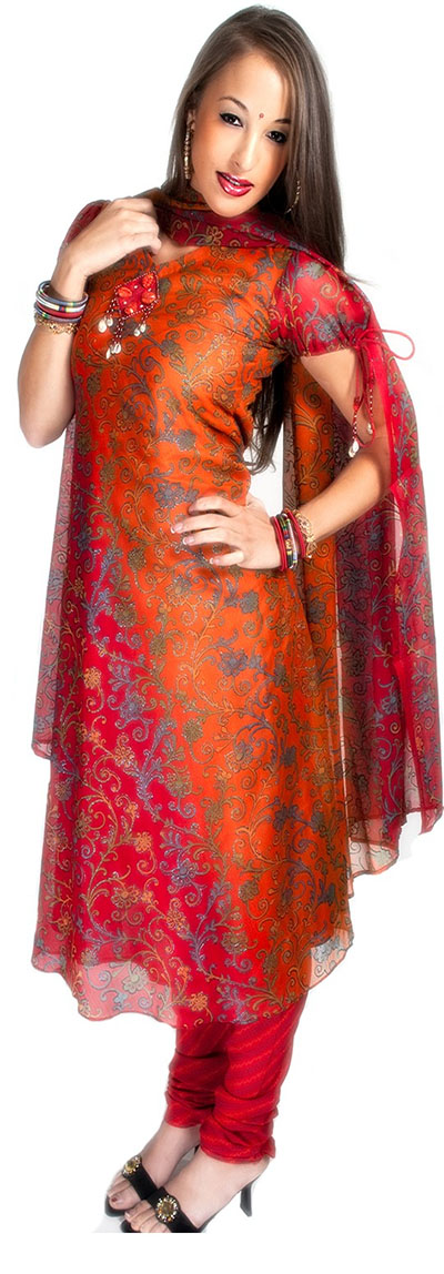 multi color churidar material