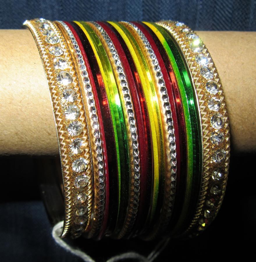 Choodra 1219 Golden Kadra Multi Color Choodra 2.6 Bangles Set Choodra 1219 Golden Kadra Multi Color Choodra 2.6 Bangles Set