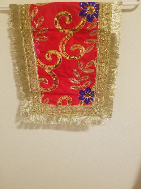 Traditional Design Red Mata ki Chunari with Gold Border and Work #1371104 Traditional Design Red Mata ki Chunari with Gold Border and Work #1371104