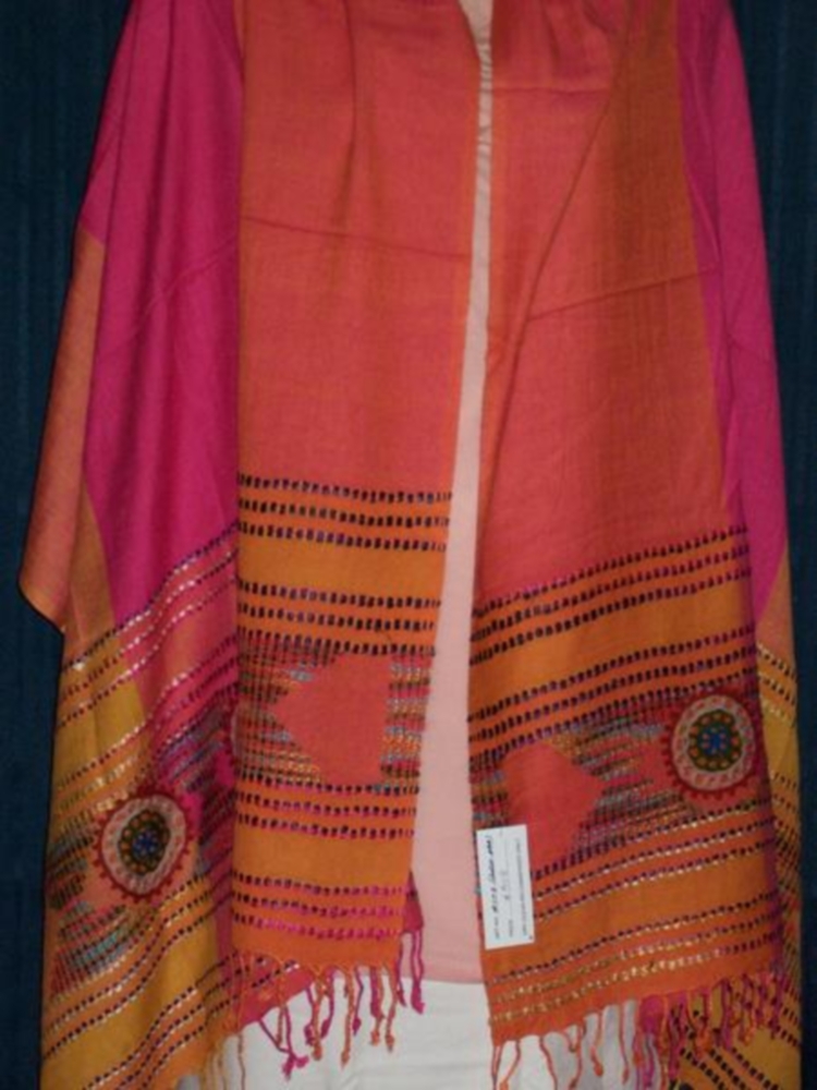 Orange Shawl, Winter Cashmere Shawl Wrap