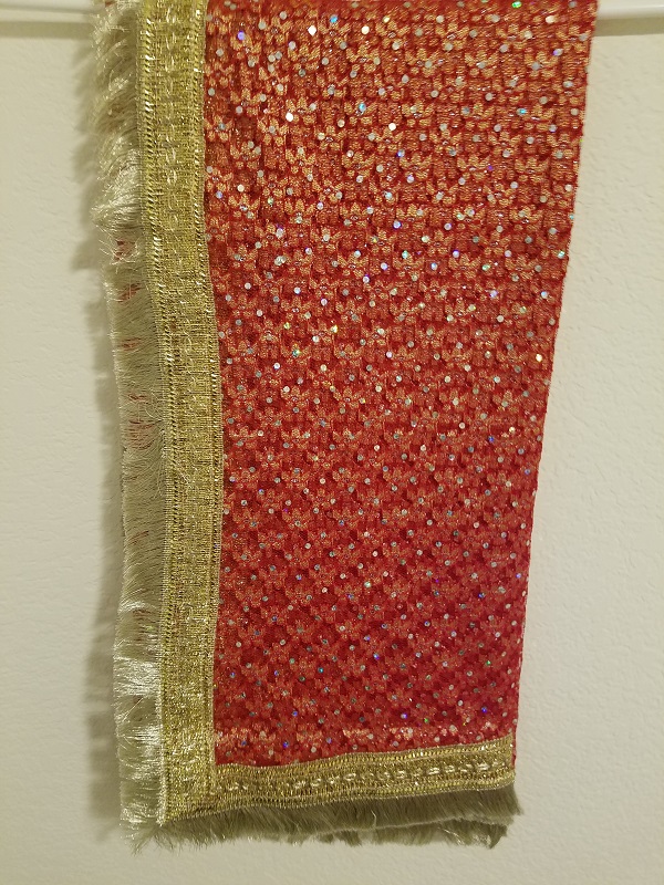 Red Gold Traditional Mata Dupatta Indian Pooja Ghar Chunari Red Gold Traditional Mata Dupatta Indian Pooja Ghar Chunari