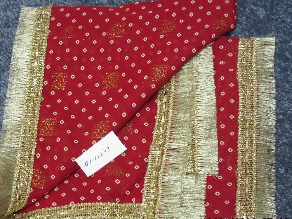 Traditional Red & Gold Mata Dupatta Indian Pooja Ghar Chunni Traditional Red & Gold Mata Dupatta Indian Pooja Ghar Chunni