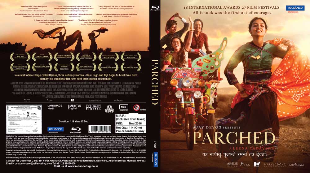 Parched Hindi Blu-Ray Stg: Radhika Aapte, Tannishtha Chatterjee Parched Hindi Blu-Ray Stg: Radhika Aapte, Tannishtha Chatterjee